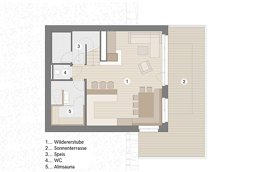 Wildererhütte Grundriss - Untergeschoss