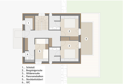 Wildererhütte Grundriss - Obergeschoss
